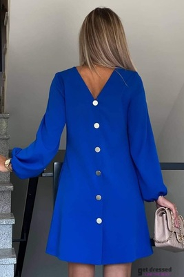 Sinine kahtepidi kantav a-lõikeline kleit